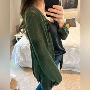 Carlisle Collection dark green open front cardigan sweater